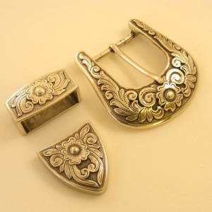 Silver Plated 3 Piece Buckle Set 25mm 1inch